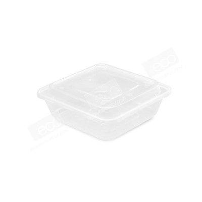 กล่องอาหารจัตุรัส PPใส+ฝาโดม 750ml ZF-750 (50 ชุด/แพค)