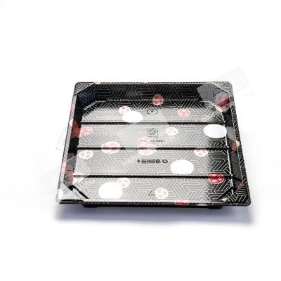 กล่องอาหารญีปุ่น HIPS-Kamon SUSHI4.0 + ฝา OPS (50ชุด/แพค)