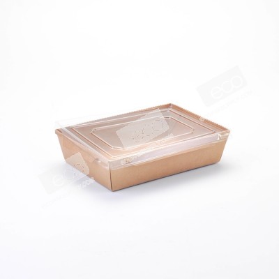 กล่องอาหารคราฟท์ 1200 ml +ฝา PET (50 ชุด/แพค)