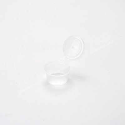ถ้วยซอสรักษ์โลก+ฝาในตัว ขนาด 1 oz (50 ชิ้น/แพค)