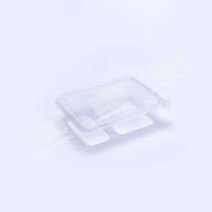 กล่องอาหาร PP ใส 2 ช่อง 650 กรัม (NPP) ฝาในตัว(25ชิ้น/แพค)