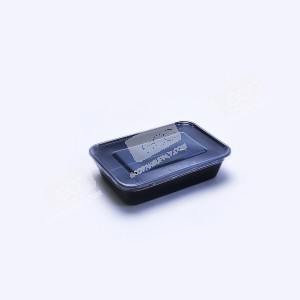 กล่องอาหาร PP ดำ 520 ml + ฝาใส eici (EP)(25ชุด/แพค)