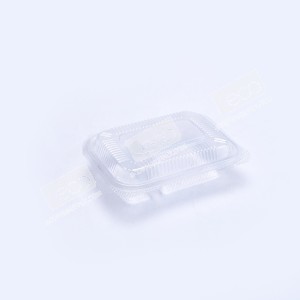 กล่องอาหาร PP ใส 2 ช่อง 650 กรัม (FPC) ฝาในตัว 21g(25ชิ้น/แพค)