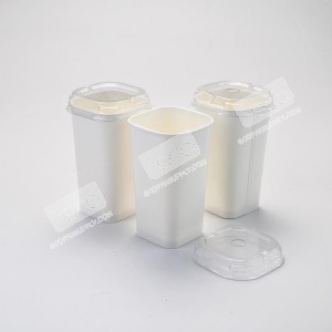 **ยกลัง** SET แก้วกระดาษทรงเหลี่ยม 18oz/560ml สี: ขาว-เทา-น้ำเงิน +ฝาพลาสติก PET(500ชุด/ลัง)