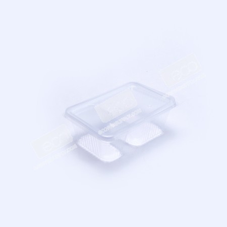 กล่องอาหาร PPใส 2 ช่อง 750 กรัม (EP) พร้อมฝา (25 ชุด/แพค)