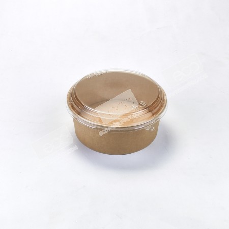 ถ้วยกลมเยื่อไผ่ 1000 ml. ปาก #150 + ฝา PET (SM) (50 ชุด/แพค)