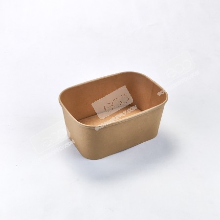 กล่องเหลี่ยมเยื่อไผ่ 1000 ml. (SM) (เฉพาะถ้วย) (50 ชิ้น/แพค)