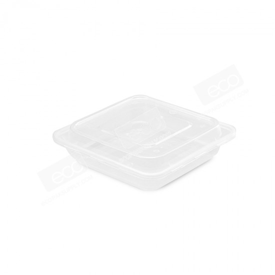 กล่องอาหารจัตุรัส PPใส+ฝาโดม 500ml ZF-500 (50 ชุด/แพค)