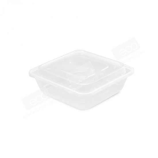 กล่องอาหารจัตุรัส PPใส+ฝาโดม 750ml ZF-750 (50 ชุด/แพค)