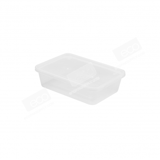 กล่องอาหาร PP ใส 650 ml + ฝา (SK-650M โลโก้ดำ) (50 ชุด/แพค)