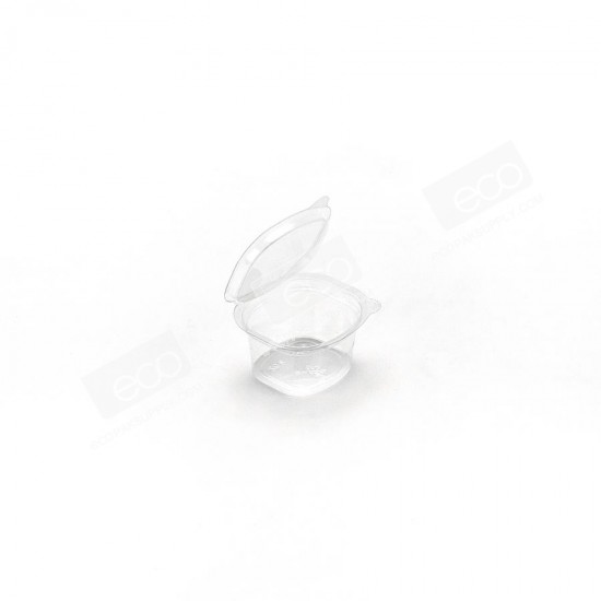 ถ้วยน้ำจิ้ม 2 oz. ฝาในตัว PET (SC)(50ชิ้น/แพค)