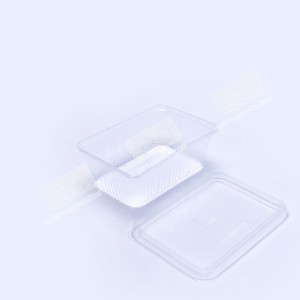 กล่องอาหาร PP ใส 750 กรัม ลายเส้น (EP) + ฝา (25 ชุด/แพค)