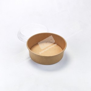 ถ้วยกลมเยื่อไผ่ 750 ml. ปาก #150 + ฝา PET (SM)(50ชุด/แพค)