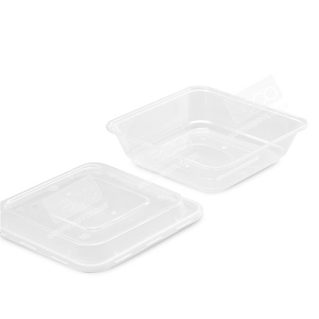 กล่องอาหารจัตุรัส PPใส+ฝาโดม 650ml ZF-650 (50 ชุด/แพค)