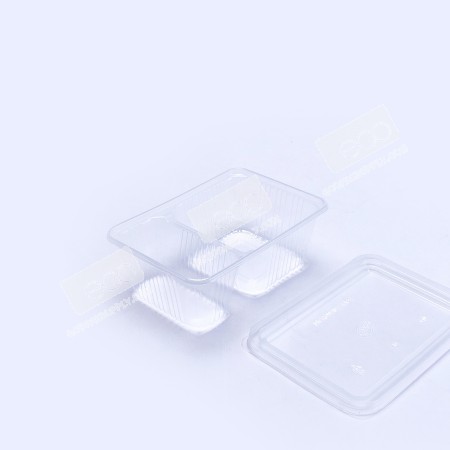 กล่องอาหาร PPใส 2 ช่อง 750 กรัม (EP) พร้อมฝา (25 ชุด/แพค)