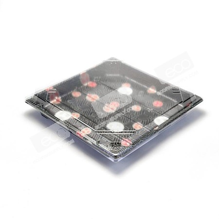 กล่องอาหารญีปุ่น HIPS-Kamon SUSHI4.0 + ฝา OPS (50ชุด/แพค)