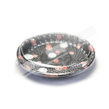 กล่องกลมอาหารญีปุ่น HIPS-Kamon SS-320A + ฝา OPS (50ชุด/แพค)