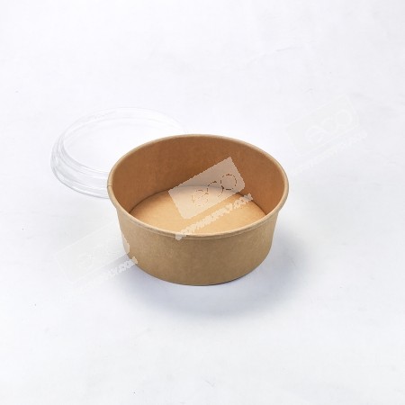 ถ้วยกลมเยื่อไผ่ 1000 ml. ปาก #150 + ฝา PET (SM) (50 ชุด/แพค)