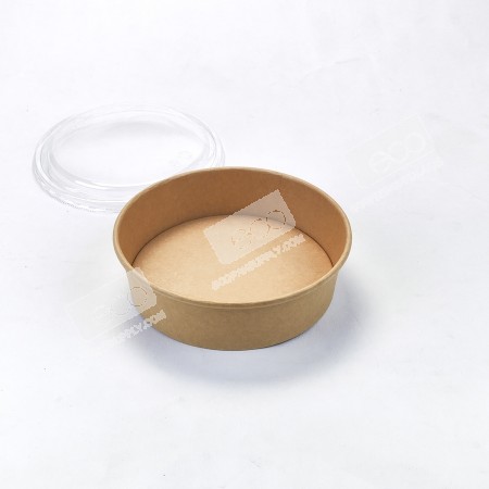 ถ้วยกลมเยื่อไผ่ 1000 ml. ปาก #183 + ฝา PET (SM) (50 ชุด/แพค)