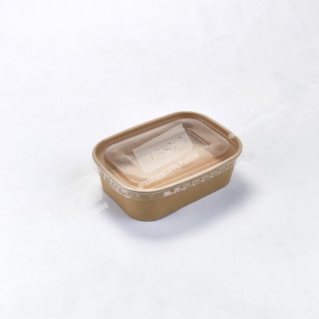 กล่องเหลี่ยมเยื่อไผ่ 650 ml. (SM) (เฉพาะถ้วย) (50 ชิ้น/แพค)