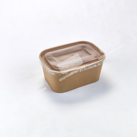 กล่องเหลี่ยมเยื่อไผ่ 1000 ml. (SM) (เฉพาะถ้วย) (50 ชิ้น/แพค)