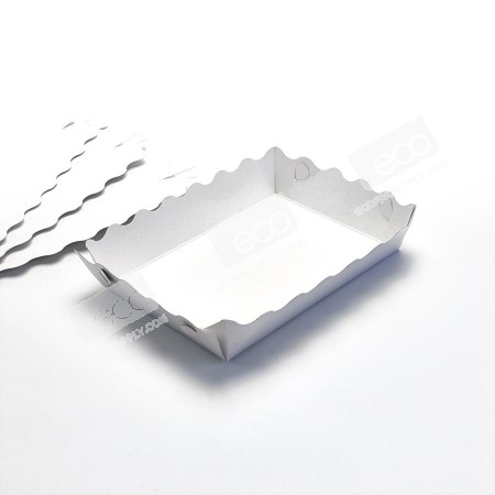 ถาดกระดาษ ไซส์ M ขาว 4.5" x 6.5" แบบพับ (100ชิ้น/แพค)