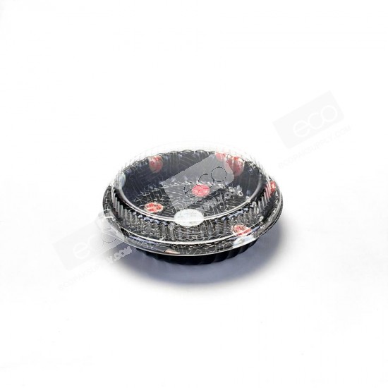 กล่องกลมอาหารญีปุ่น HIPS-Kamon SS-200A + ฝา OPS (50ชุด/แพค)