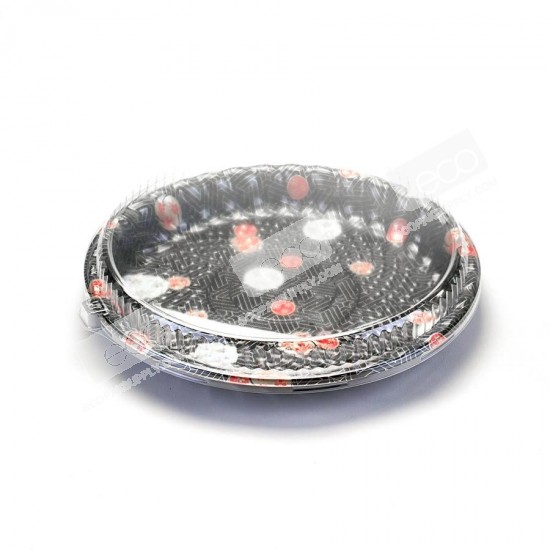 กล่องกลมอาหารญีปุ่น HIPS-Kamon SS-320A + ฝา OPS (50ชุด/แพค)