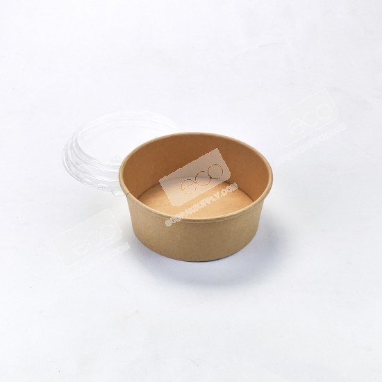 ถ้วยกลมเยื่อไผ่ 1000 ml. ปาก #165 + ฝา PET (SM)(50ชุด/แพค)