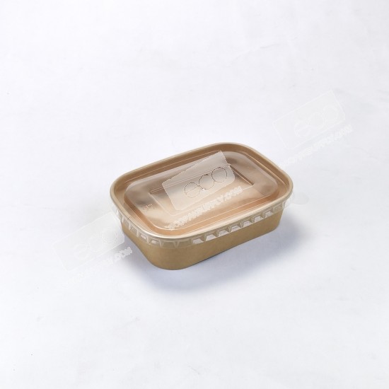 กล่องเหลี่ยมเยื่อไผ่ 500 ml. (SM) (เฉพาะถ้วย)(50ชิ้น/แพค)